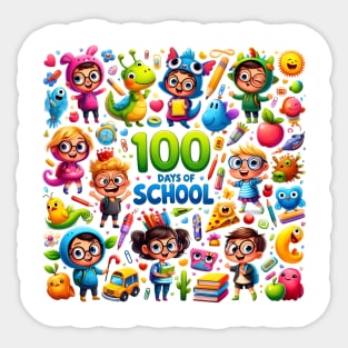 Funny 100 days of school adventure Sticker